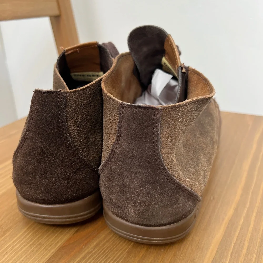 Diesel Men Midtown Brown Suede Leather Chukka Boots Size 11